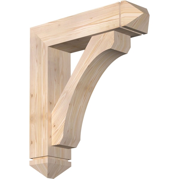 Ekena Millwork Legacy Arts and Crafts Smooth Bracket w/ Offset Brace, Douglas Fir, 7 1/2"W x 30"D x 34"H BKT0806X30X34LEC03SDF - main